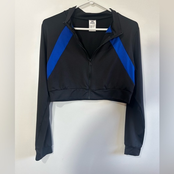 INFINITE PERFORMANCE WOMEN CROPPED WORKOUT ZIPPED LONG SLEEVES JACKET BLACK L - Picture 5 of 6